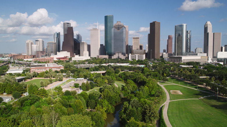 Aerial view of Houston, Texas skyline
